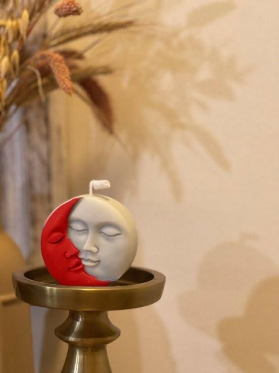 2 Pcs Sun Moon Double Shade Design Hand Poured Pure Soy Wax Scented Candle